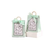 Cajitas Regalo Pequeñas Caja retro Missugar for dulces, 10 o 20 unidades, for regalos de boda, con cinta, suministros for fiestas cumpleaños(Green1,10pcs)