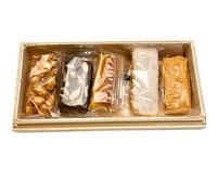 Cajitas surtidas pequeñas de chocolates, miniturrones, mazapanes, para regalar (Turrones Artesanales: Jijona, Alicante, Yema Tostada)