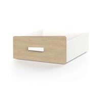 Cajón bajo cabane infantil blanco mate y roble claro 41x98 cm
