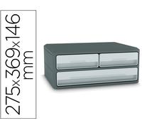 Cajón Clasificador Bloque Cep Moov Up Reciclado 80% 3 Cajones Color Gris 275X369X146 Mm