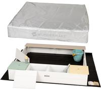 Cajón de Arena con Tapa Madera Cubierta Matsch-Tisch, Banco Boden Arenero Blanco