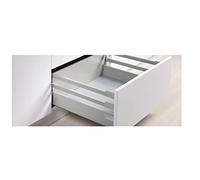 Cajón de cocina AZERODESIGN altura 199mm guías de freno de extracción total, rieles de hasta 50 kg de peso, color en gris laterales regulables, kit de varillas cuadradas (500mm)