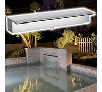 Cajón de desagüe Personalizable de Acero Inoxidable para cascadas, diseño Resistente a la corrosión para estanques y cascadas, Uso en Exteriores e Interiores (195 cm/76,8 pulga