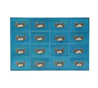 Cajón de escritorio de 16 piezas, caja de almacenamiento de oficina de cuatro pisos, 50 × 10 × 35 cm, sistema de almacenamiento modular, adecuado para apartamentos, oficinas, pequeños estudios y