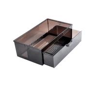 Cajón de filtro externo para acuario, bandeja de goteo, caja de filtración, caja de flujo de agua de goteo, marrón, 30 x 17 x 9,5 cm
