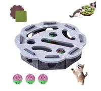 Cajón de Rompecabezas rasguño Gatos Almohadilla Laberinto con 3 Bolas Campana Juguete enriquecimiento Mental para Gatos Interiores Deja rascar los Muebles y promueve el Juego Flower Shape B