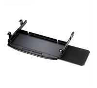Cajón de teclado de acero montado debajo del escritorio con plataforma giratoria para mouse, bandeja deslizante, extensor de escritorio para una ordenación eficiente del espacio de trabajo (negro)