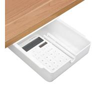 Cajón Debajo del Escritorio, Cajones Ocultos Extraíbles para Debajo de la Mesa, Cajón Autoadhesivo, Cajon Bajo Escritorio, Accesorios de Escritorio para Oficina, Casa, Escuela (Blanco)