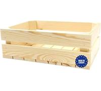 Cajón decorativo de 35 x 25 x 12 cm, caja de madera ecológica, cepillada para guardar vino, frutas y verduras