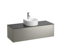 Cajón del Sonar, 1 cajón, adecuado para los lavabos 812340, 812341, 812342, 812343, recortado en el medio para el lavabo y el grifo, H4054250341421, Color: Titanio/ Nero Marquina