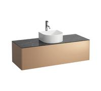 Cajón del Sonar, 1 cajón, adecuado para los lavabos 812340, 812341, 812342, 812343, recortado en el medio para el lavabo y el grifo, H4054250341411, Color: Cobre/ Nero Marquina