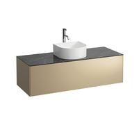 Cajón del Sonar, 1 cajón, adecuado para los lavabos 812340, 812341, 812342, 812343, recortado en el medio para el lavabo y el grifo, H4054250341401, Color: Oro/ Nero Marquina