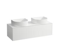 Cajón del Sonar de funcionamiento, 1 cajón, apto para lavabos 812340, 812341, 812342, 812343, recortado a la izquierda y a la derecha para el lavabo, H4054240341701, Color: Nieve (blanco mate)