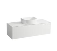 Cajón del Sonar de funcionamiento, 1 cajón, apto para lavabos 812340, 812341, 812342, 812343, recortado en el centro para lavabo, H4054210341701, Color: Nieve (blanco mate)