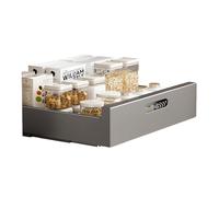 Cajón deslizante de cocina, estante de cocina, bandeja deslizante para cocina, organizador de armarios, cajón telescópico para armario de cocina, 35 x 43 x 9 cm, sin necesidad de perforar ni clavar