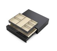 Cajón deslizante seguro de acero con teclado digital con bandejas de joyería extraíbles para instalación de cajones, solución de almacenamiento seguro de acceso rápido