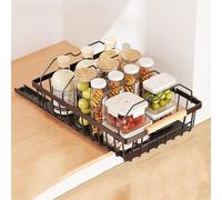 Cajón extensible KüChe Cajón telescópico con asa, estantes de almacenamiento de metal para armarios de cocina, cajones, organizador deslizante para cocina, baño, 28 cm de profundidad x 39,5 cm de