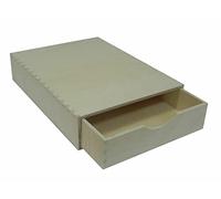 Cajón individual de madera - Almacenamiento de escritorio A4, sin pintar perfecto para manualidades, decoupage