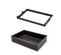 cajón metálico - Kit de cajón con Bastidor de guías para armarios, Cierre Suave, 600 mm de Ancho, Fabricado en Acero y Aluminio, Color Moka.