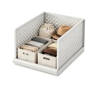 Cajón organizador de armario pequeño apilable para almacenamiento de ropa | Organizador de armario plegable para el hogar, apartamento, sala de estar, ducha, dormitorio, lavandería, baño