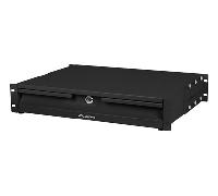 cajon para rack 19 2u 483x360mm hasta 90kg negro cierre frontal