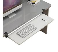 Cajón para teclado debajo del escritorio, bandeja extraíble con abrazadera para teclado y mouse, fácil instalación sin taladro, estantes de madera de 520/650/750 x 250 mm, solución para ahorrar