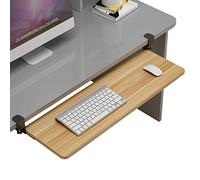 Cajón para teclado debajo del escritorio, bandeja extraíble con abrazadera para teclado y mouse, fácil instalación sin taladro, estantes de madera de 520/650/750 x 250 mm, solución para ahorrar