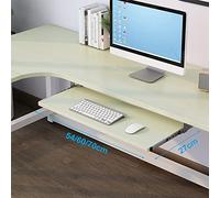 Cajón para teclado y mouse para debajo del escritorio, bandeja deslizante blanca para oficina en casa, 60 x 27 cm, extensor de teclado ergonómico, solución de almacenamiento de teclado que ahorra