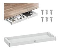 Ergo Office ER-302 - Cajón bajo encimera (758 mm, plástico resistente, con guías de acero de hasta 10 kg, organizador de espacio de trabajo para oficina y oficina en casa, color blanco)