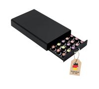 Cajón portacápsulas Intirilife para 50 cápsulas de café- Compatible con cápsulas Nespresso -38.2 x 23.2 x 5,6 cm- Cajón portacápsulas Caja de almacenamiento en negro Máquina de cápsulas