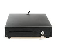 Cajón portamonedas - cajón de 38 cm con compartimentos 4+6, color negro, ideal para organizar efectivo y monedas