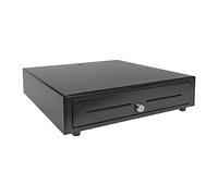 Cajón Portamonedas UNYKAch UNYCASH 56001 - 4 Compartimentos para Billetes y 8 para Monedas - Apertura Automática RJ11 y Manual con Llave - Estructura Metálica 41x41cm - Compatible con Sistemas POS