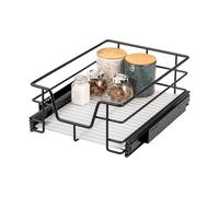 cajón telescópico bremermann de 40 cm con balda, para reequipamiento, con guías telescópicas de bolas, ideal para cocina, baño y dormitorio, de metal (Negro)