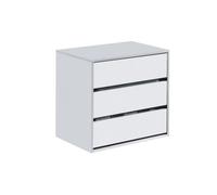 Habitdesign Cajonera, Cómoda con Tres cajones, Acabado en Blanco Mate, Dimensiones: 60 cm (Ancho) x 57 cm (Alto) x 44 cm (Fondo)