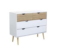 Cajonera, 4 cajones, madera 99 x 39 x 82 cm, color blanco - MO806445