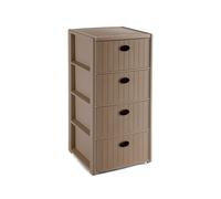 Cajonera 4C Elegance Ratan Tortora Marrón Stefanplast