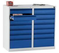 Cajonera, acero eurokraft basic, H x A x P 900 x 1000 x 500 mm, 14 cajones