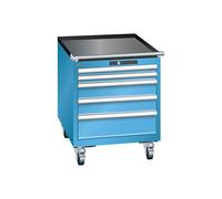 Cajonera, anchura 564 mm, rodante LISTA, 5 cajones, H x P 723 x 725 mm