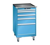 Cajonera, anchura 564 mm, rodante LISTA, 5 cajones, H x P 990 x 725 mm