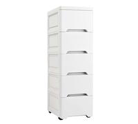Cajonera apilable de plástico - Caja de almacenamiento de 4 capas para armario y baño - Cómoda amarilla versátil para ahorrar espacio y ordenar eficientemente