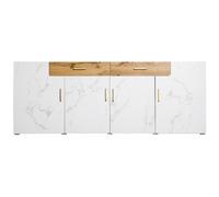 Cajonera Blanca Cómoda Multifuncional Elegante Diseño Moderno Blanco 208x39,5x80 cm Blanco Aosom España
