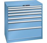Cajonera, chapa de acero LISTA, H x A 1000 x 1023 mm, 7 cajones