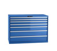 Cajonera, chapa de acero LISTA, H x A 1000 x 1431 mm, 7 cajones