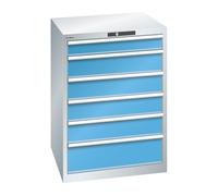 Cajonera, chapa de acero LISTA, H x A 1000 x 717 mm, 6 cajones