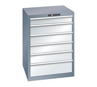 Cajonera, chapa de acero LISTA, H x A 1000 x 717 mm, 6 cajones