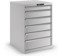 Cajonera, chapa de acero LISTA, H x A 1000 x 717 mm, 6 cajones