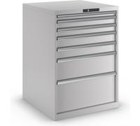 Cajonera, chapa de acero LISTA, H x A 1000 x 717 mm, 7 cajones