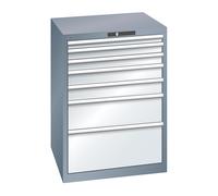 Cajonera, chapa de acero LISTA, H x A 1000 x 717 mm, 7 cajones