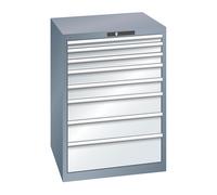 Cajonera, chapa de acero LISTA, H x A 1000 x 717 mm, 8 cajones