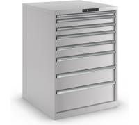 Cajonera, chapa de acero LISTA, H x A 1000 x 717 mm, 8 cajones